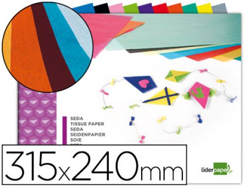 Bloco trabalhos manuais liderpapel seda folio 10 folhas sortido , Liderpapel , 32614 , 8423473326149